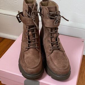 New Women's Brown Suede Ankle Boots